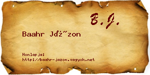 Baahr Jázon névjegykártya